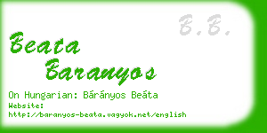 beata baranyos business card