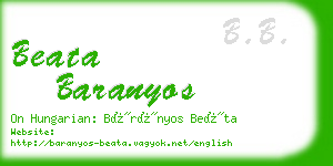 beata baranyos business card